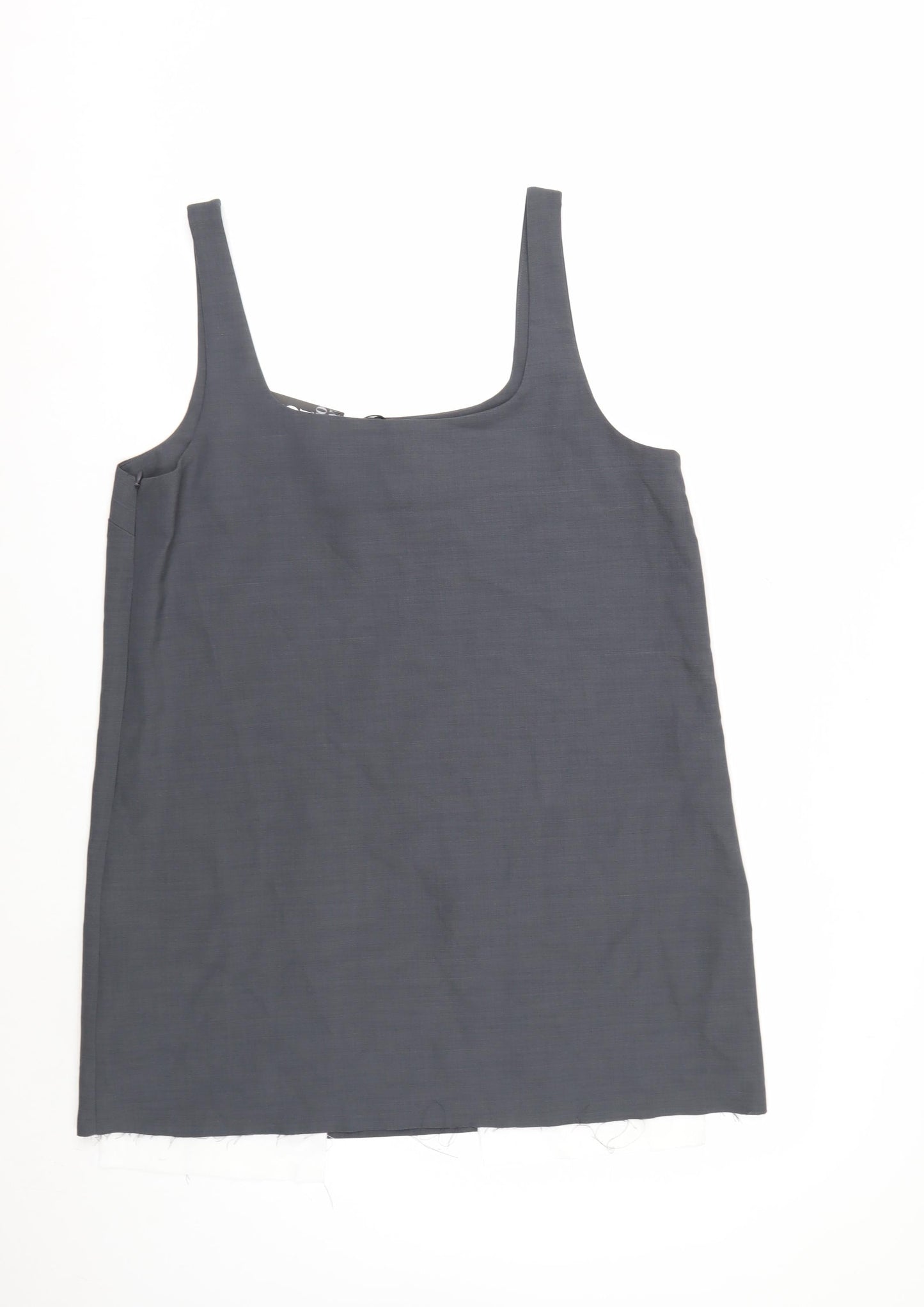 Primark Women Grey Size 18 Pinafore Dress with Pockets