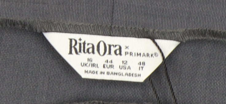 Primark Women Grey Size 18 Pinafore Dress with Pockets