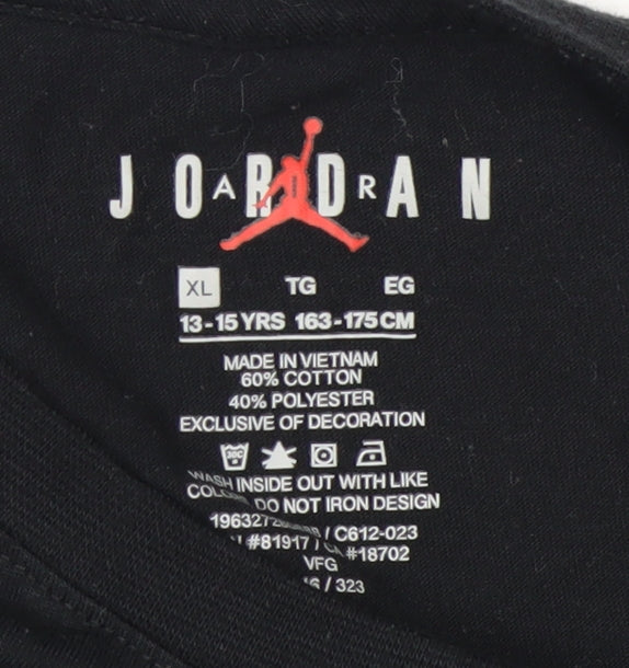 Nike Jordan Boys Black Graphic T-Shirt XL 13-15 Years