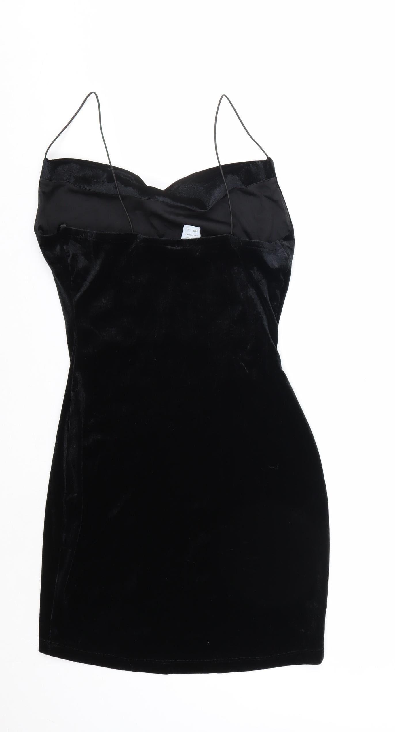 B.Darlin Women's Black Velvet Cowl Neck Slip Dress M