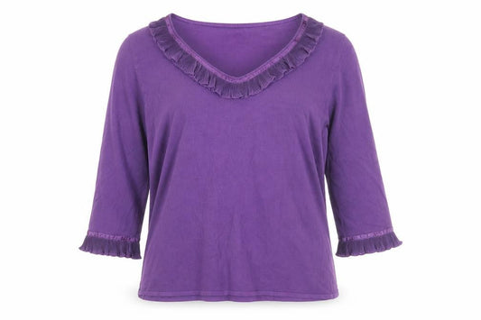 Marks & Spencer Per Una Women’s Purple Ruffle V-Neck Jumper Size 20