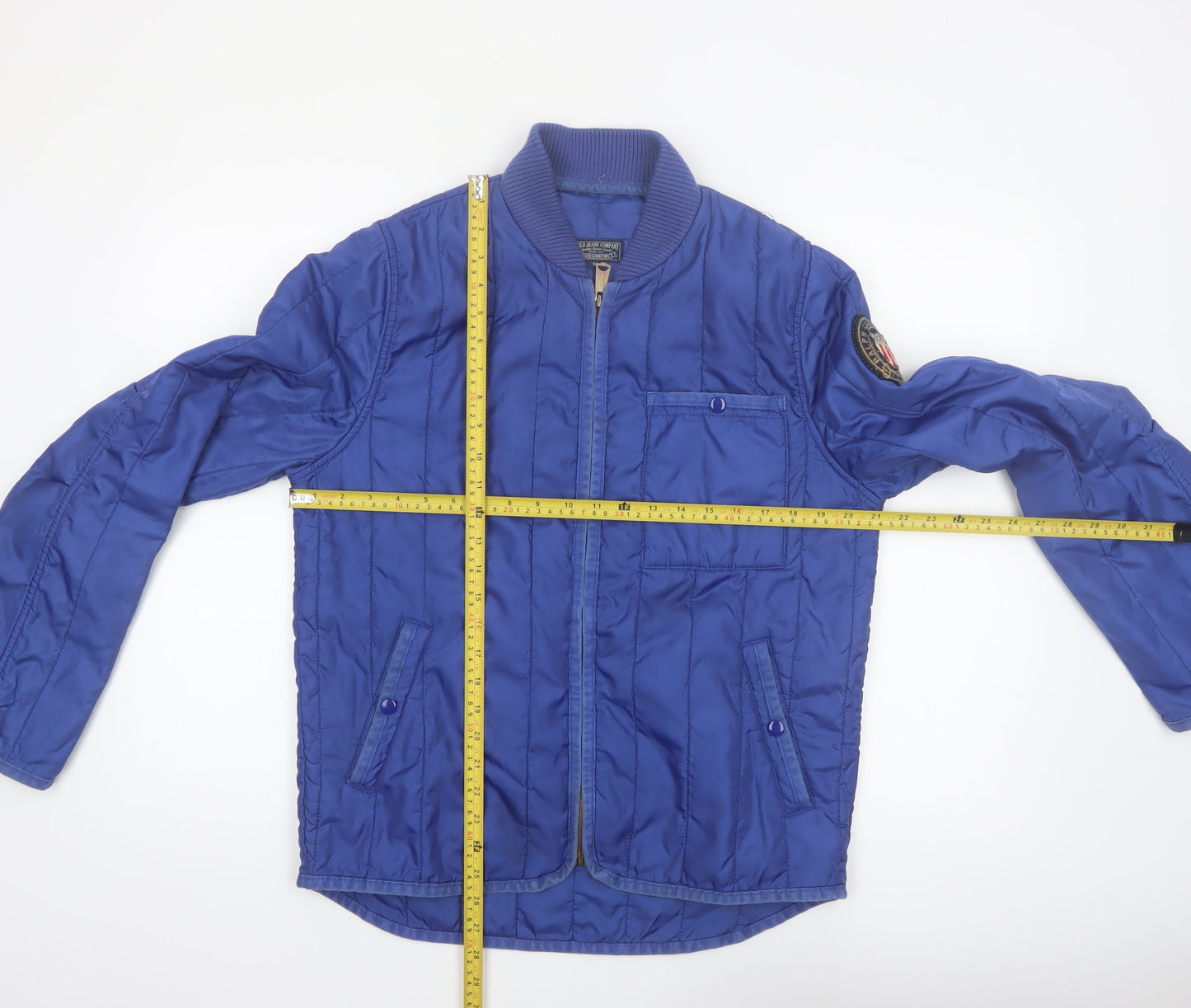 Ralph Lauren Polo Jeans Men Blue Quilted Bomber Jacket M