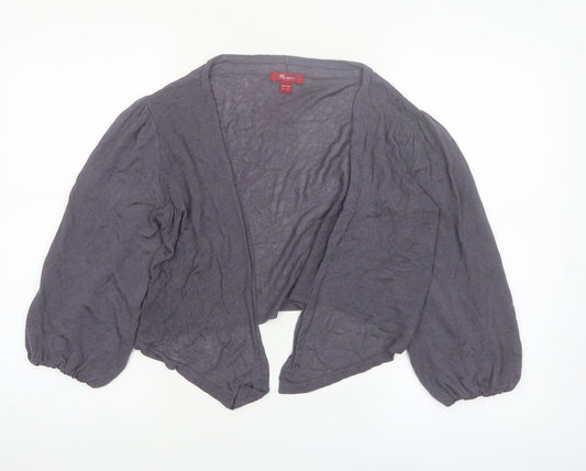 Monsoon Women Grey Size 14 Open Knit Viscose Cardigan