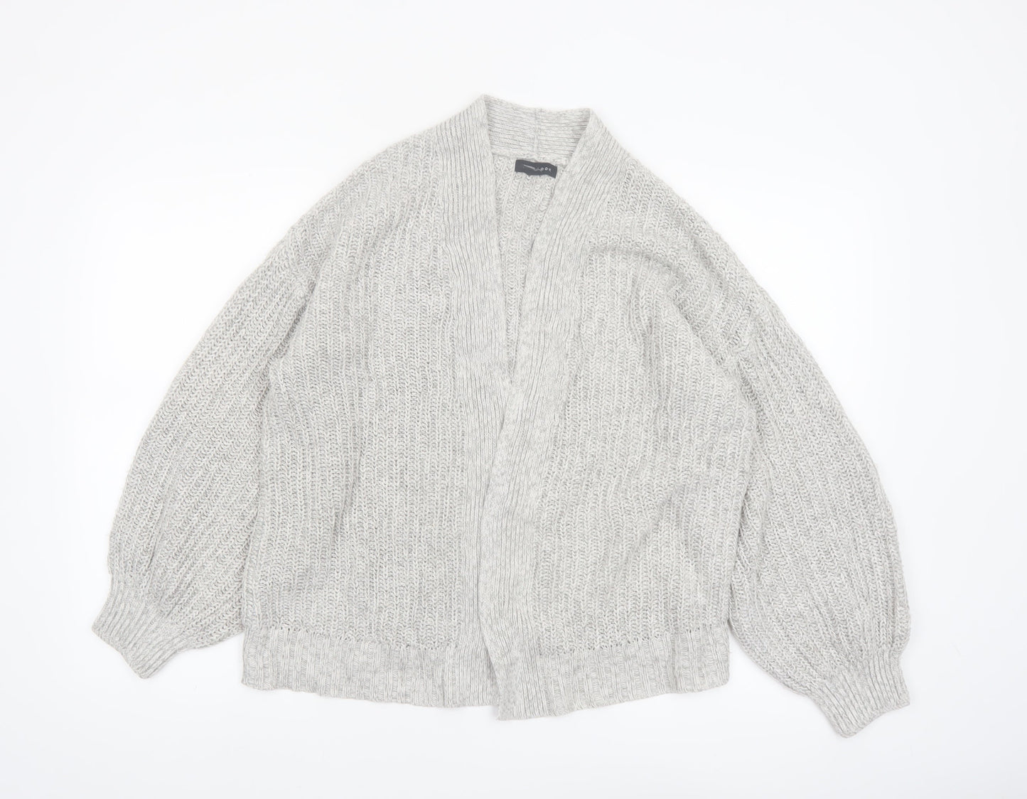 New Look Women’s Grey Chunky Knit Long Sleeve Cardigan Size M