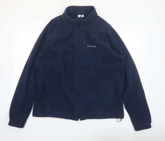 Columbia Men's Blue L Fleece Full Zip Jacket Outdoor Hiking