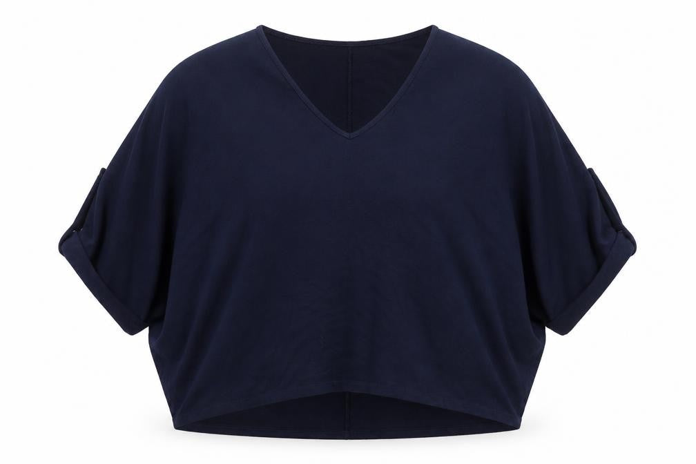 Apricot Women Blue V-Neck Relaxed Knit Pullover Jumper XL