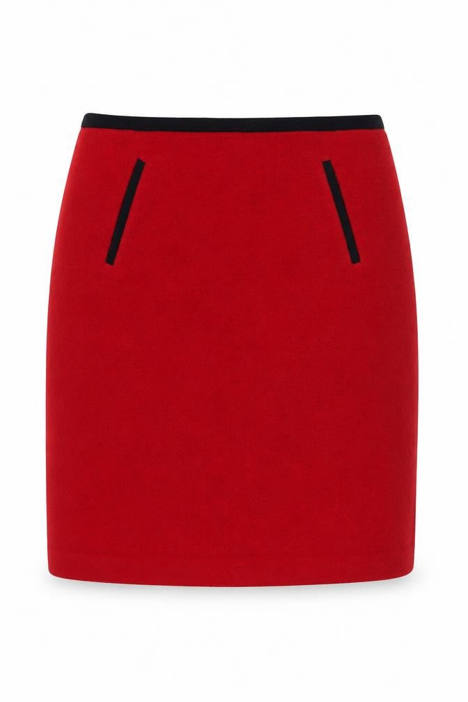 Marks & Spencer Women’s Red Pencil Skirt Size 14 Wool Blend