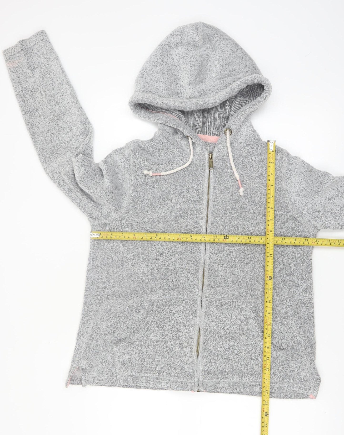 Fat Face Women's Grey Full Zip Hoodie UK 12 Cotton Blend Casual