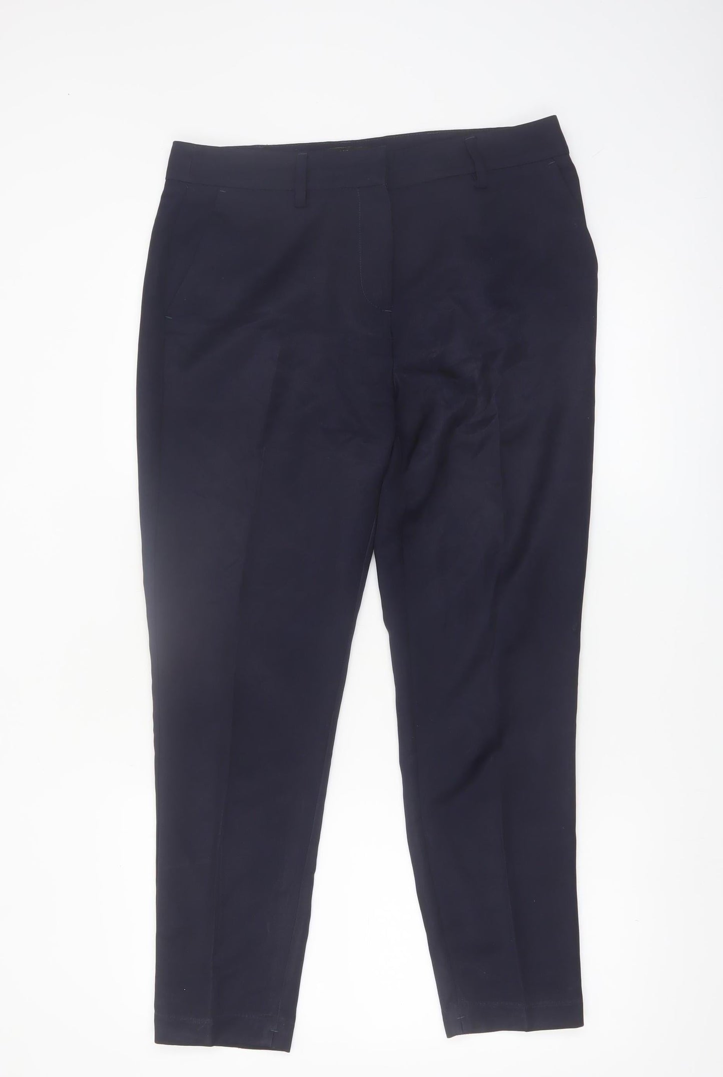 Next Womens Black Straight Leg Trousers Size 12 Regular