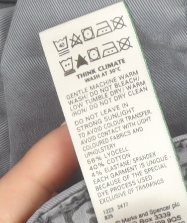 Marks and Spencer Womens Grey Cargo Trousers Size 12 Regular Lightweight