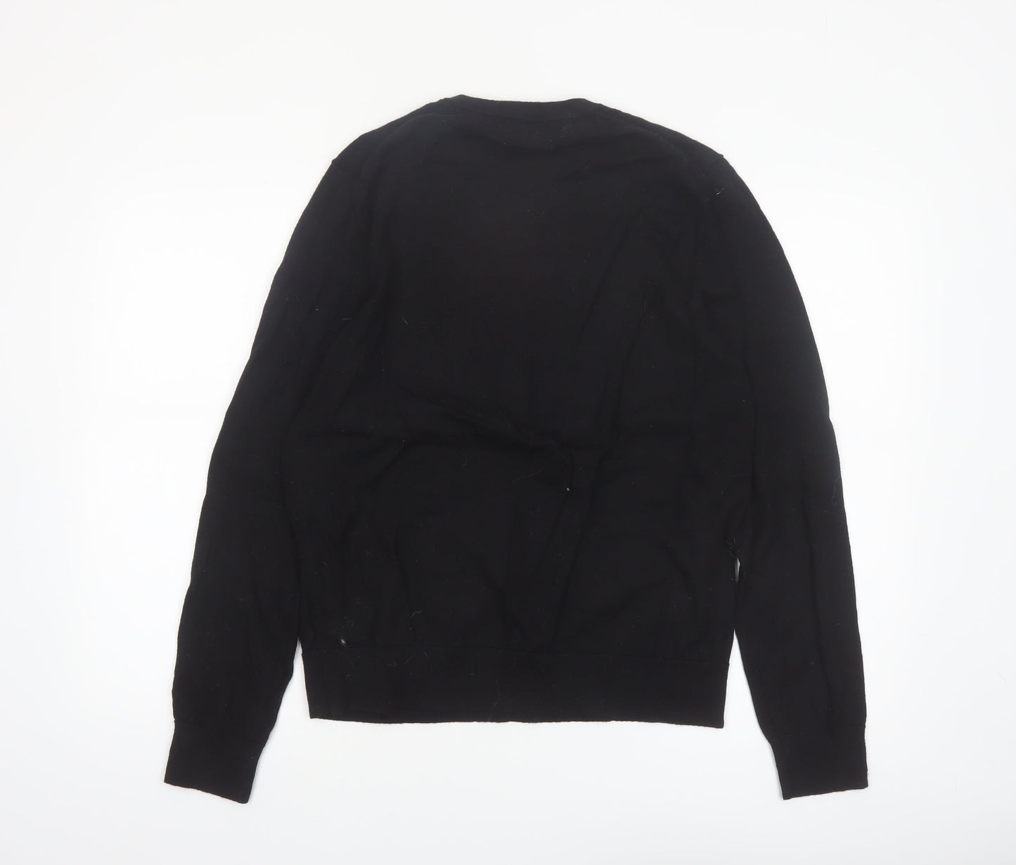 Calvin Klein Men’s Black Merino Wool Crew Neck Jumper Size L