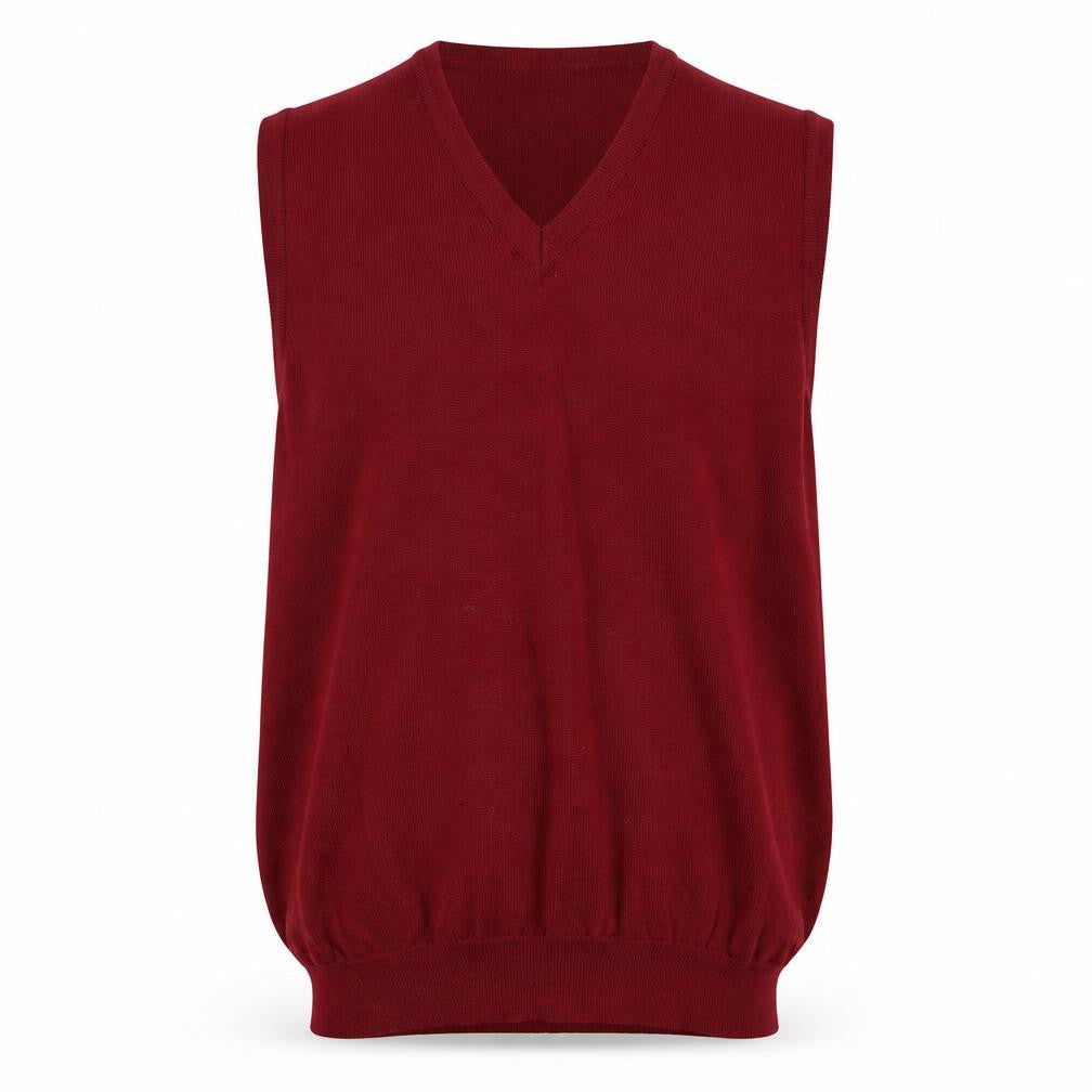 Companion Mens Red Wool V-Neck Sleeveless Vest Jumper L