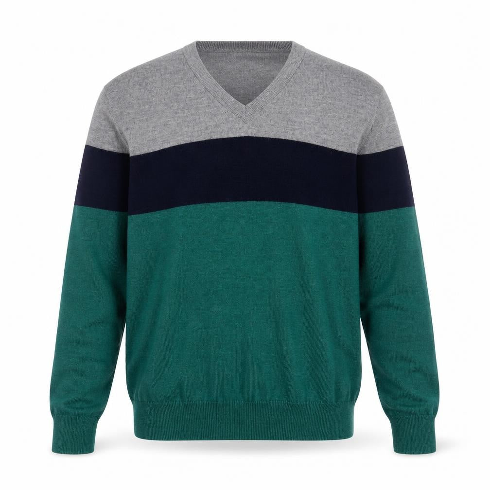 Brooks Brothers Men's Green Wool V-Neck Pullover Jumper Size L