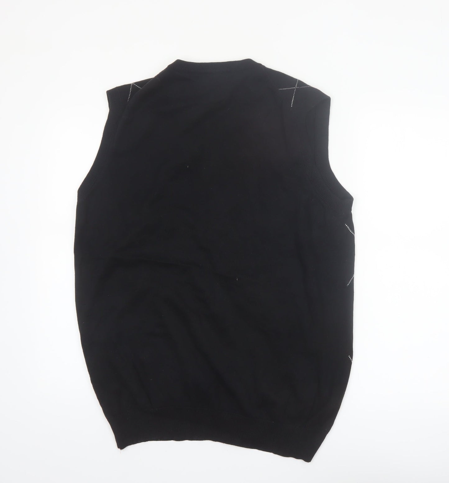PING Mens Black Argyle Cotton Golf Vest M Sleeveless Classic Knit