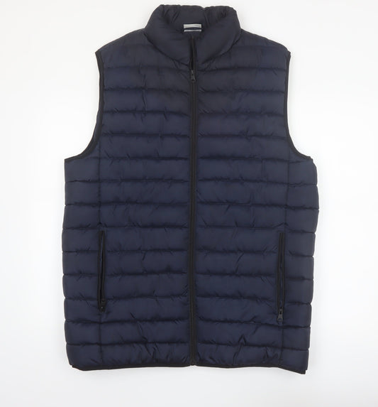 Alphar One Mens Blue XL Puffer Gilet Waistcoat Lightweight