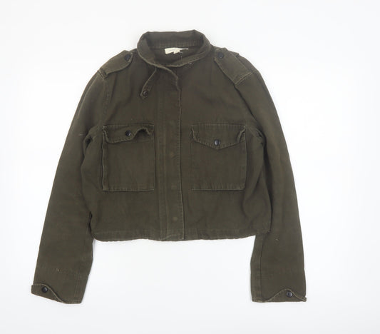 Honey Punch Women’s Green Military Jacket Cotton Cropped S