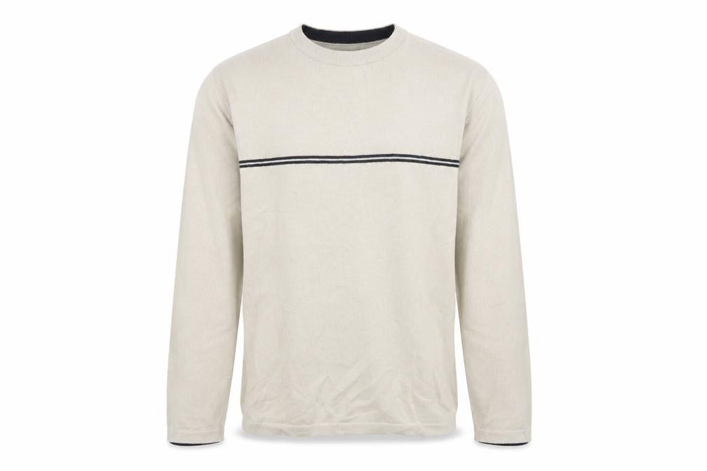 Aeropostale Men's Beige Crew Neck Pullover Jumper Size L Acrylic Knit