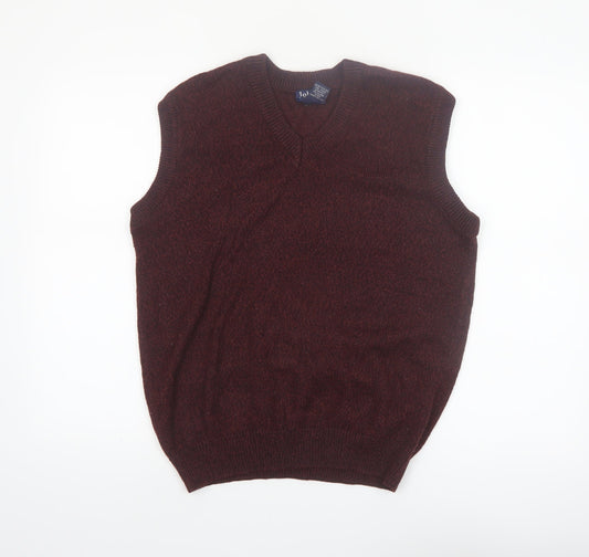 John Blair Men's Brown Sleeveless V-Neck Knit Vest Jumper Size S
