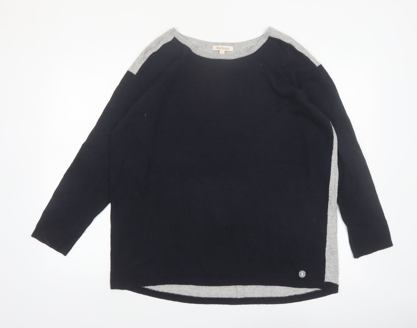 Barbour Womens Black Size 16 Boat Neck Pullover Jumper