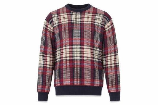 Pringle Men's Multicoloured Check Cotton Jumper L Crew Neck Vintage Knit