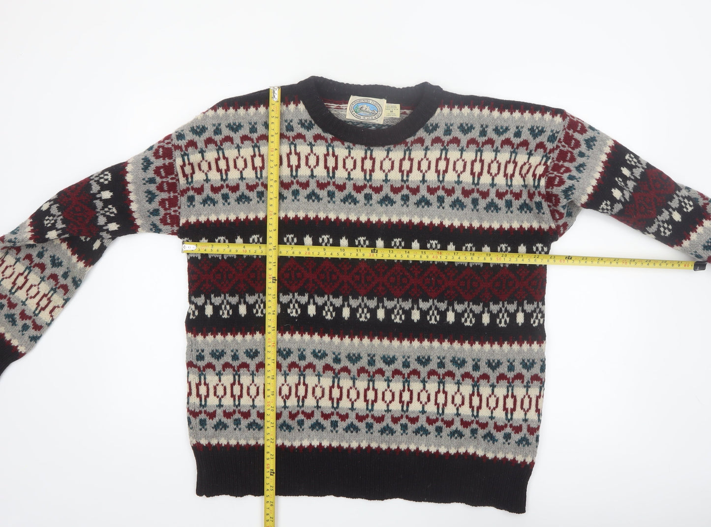 Environmental Clothing Co. Men's Multicoloured Wool Fair Isle Jumper M
