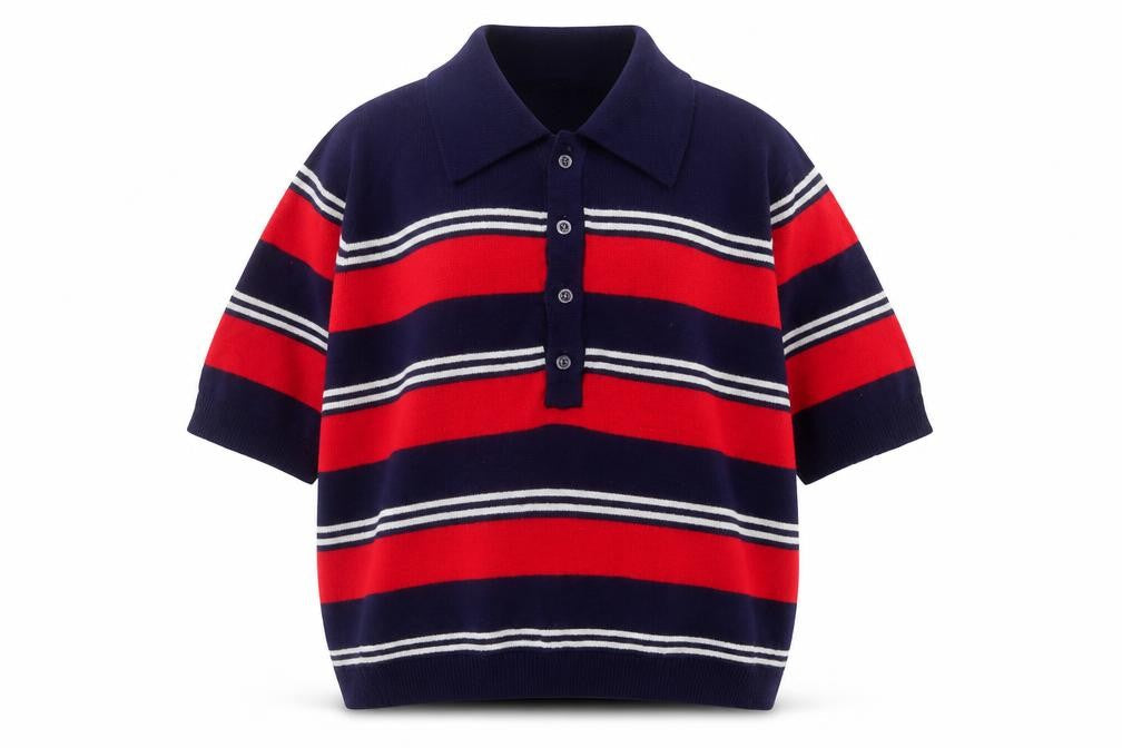 La Strada Women’s Multicoloured Collared Henley Jumper L Retro Knit