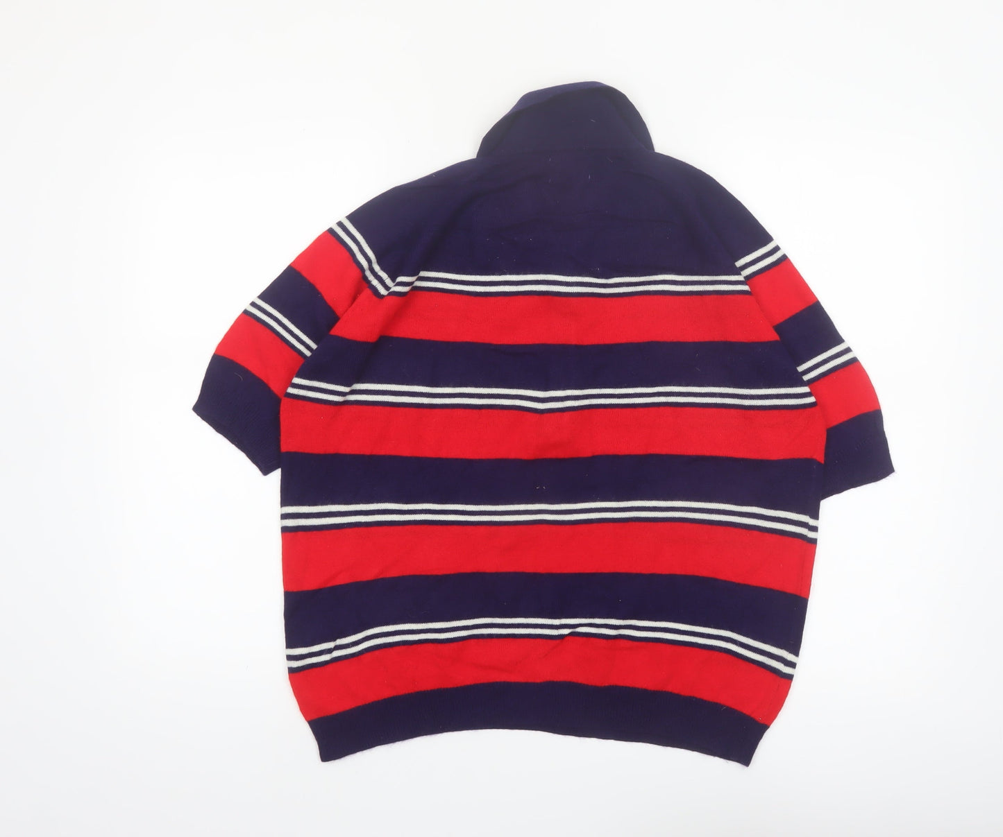 La Strada Women’s Multicoloured Collared Henley Jumper L Retro Knit