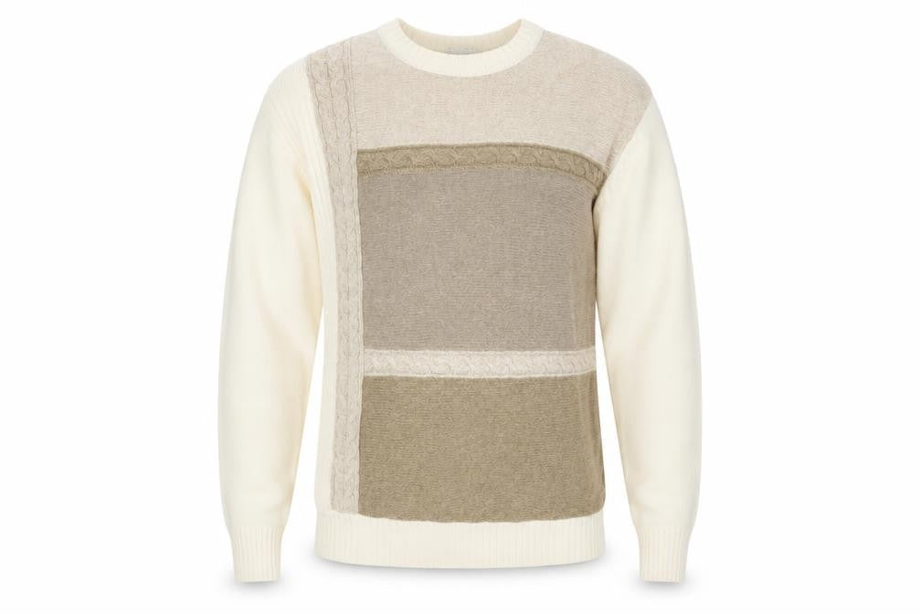 Geoffrey Beene Men's Beige Cotton Cable-Knit Pullover Jumper M