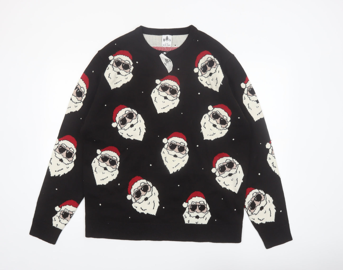 George Men’s Black XL Christmas Santa Jumper Knit Pullover
