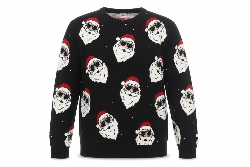 George Men’s Black XL Christmas Santa Jumper Knit Pullover
