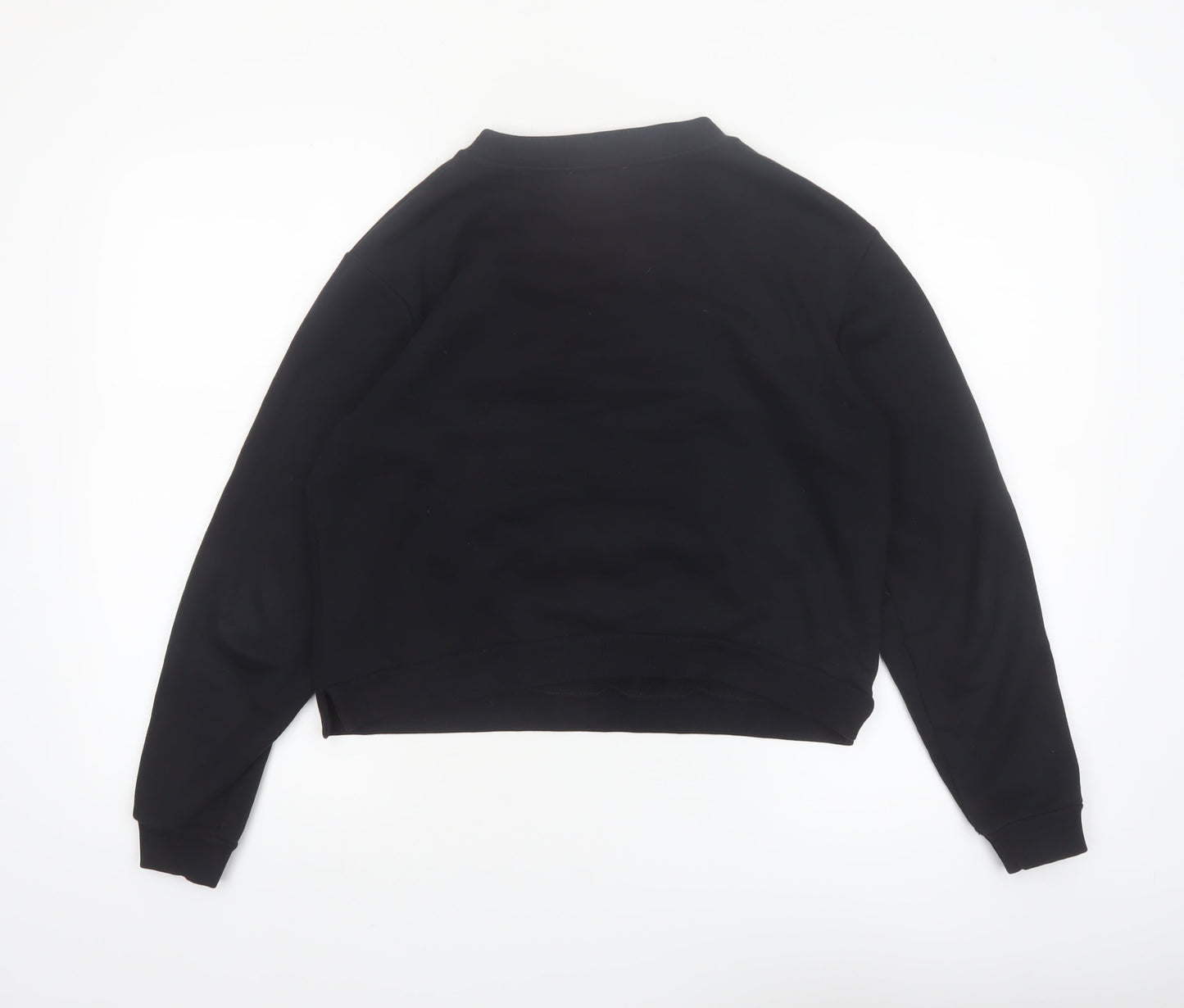 Whistles Womens Black Sequin Embellished Crew Neck Pullover Sweatshirt M