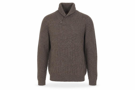 Joseph Abboud Men Brown Wool Blend Collared Pullover Jumper M