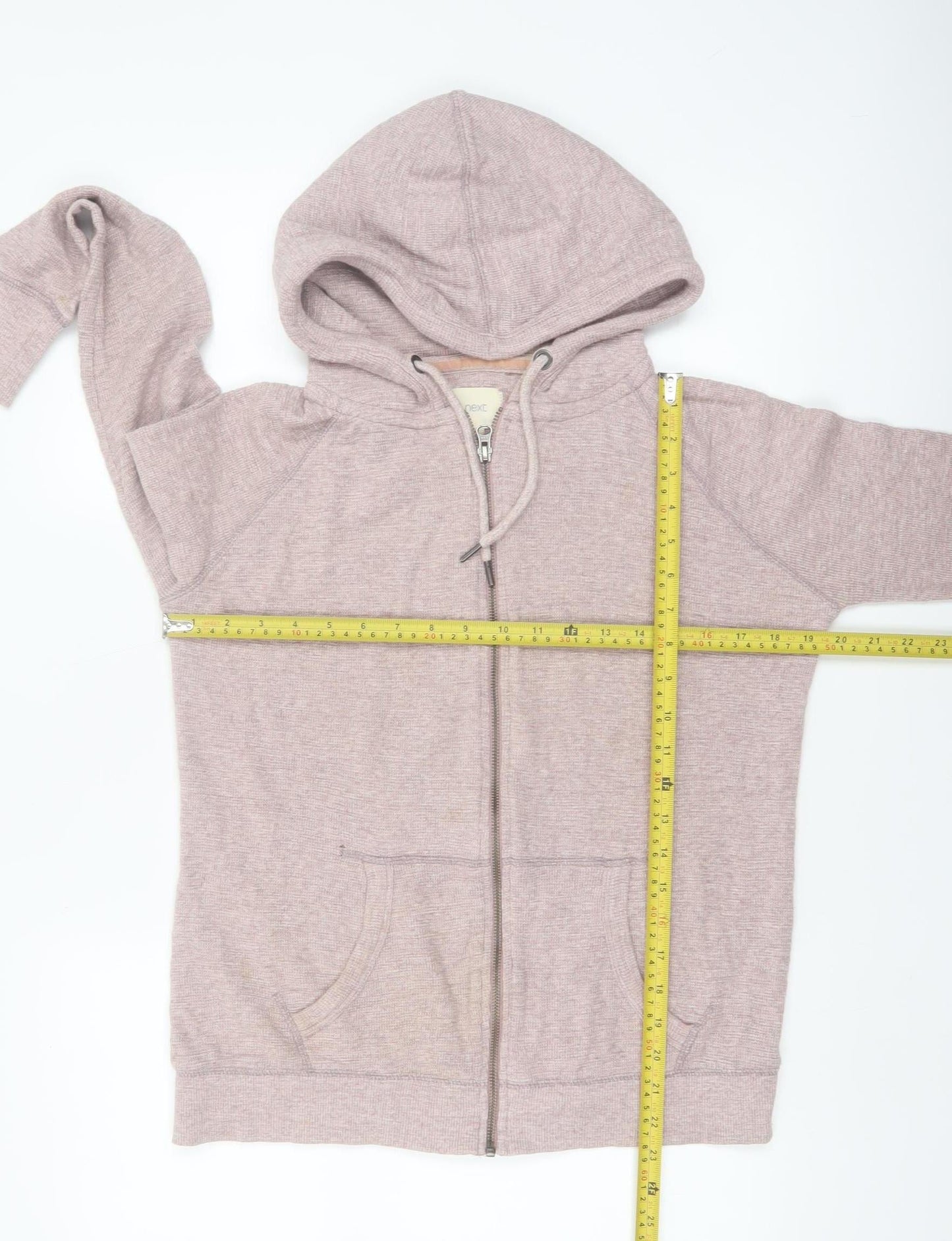 Next Women Pink Full Zip Hoodie Size 14 Cotton Casual