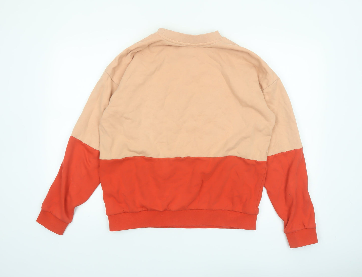 P.E Nation Unisex Beige Red Colour Block Cotton Sweatshirt S