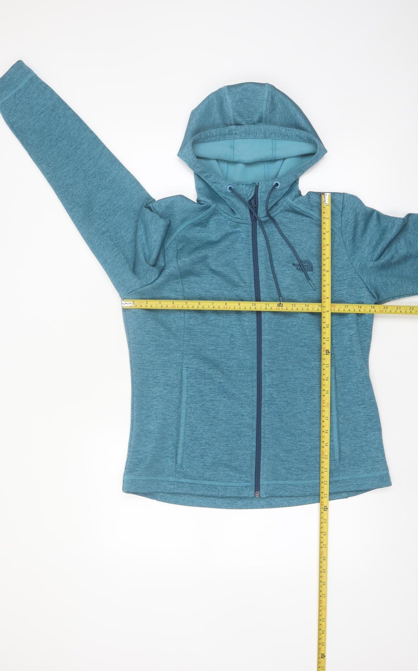 The North Face Womens Blue Full Zip Hoodie L Polyester Activewear