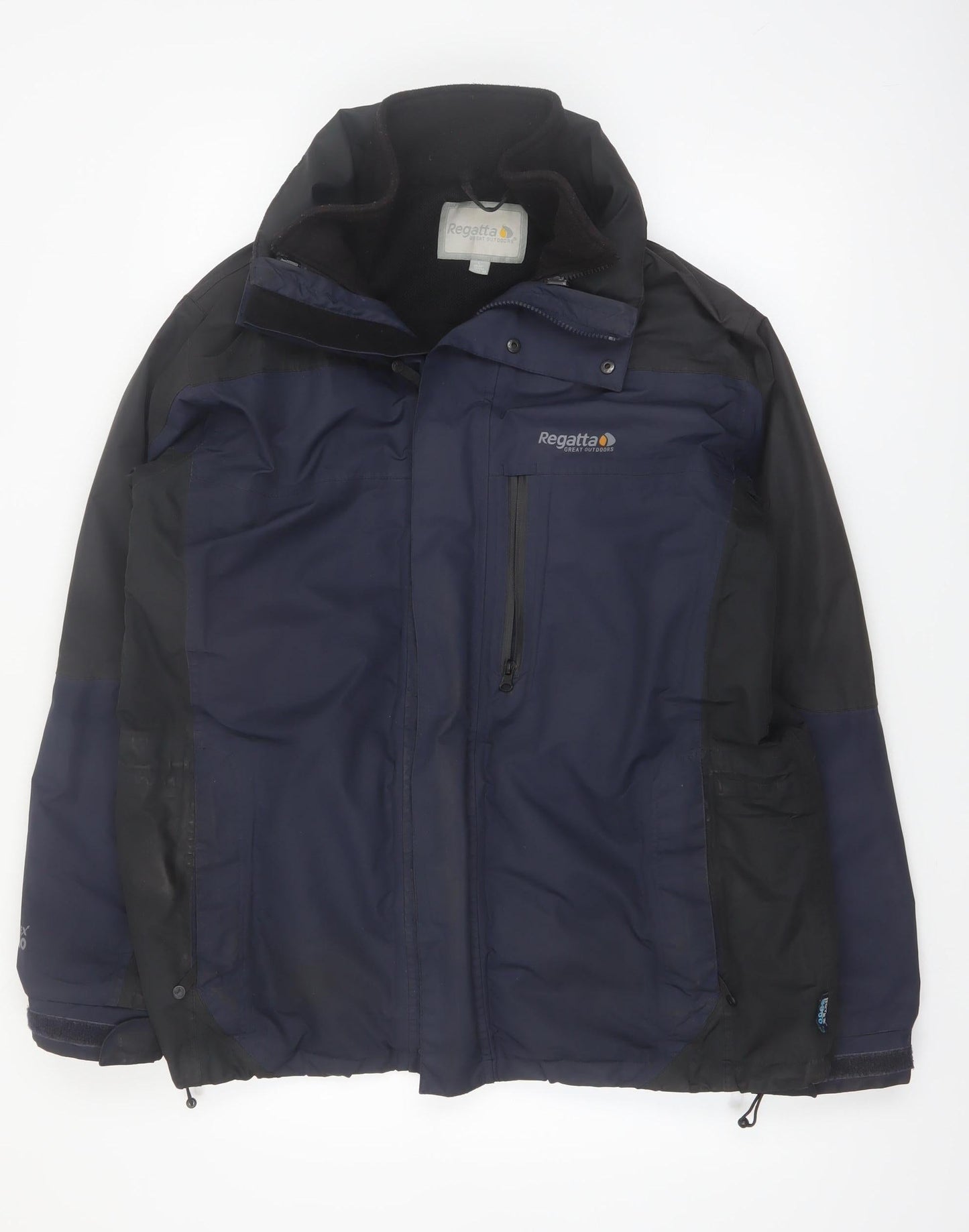 Regatta Mens Blue L Waterproof Hooded Parka Jacket Lined Outdoor Coat Size L 42in