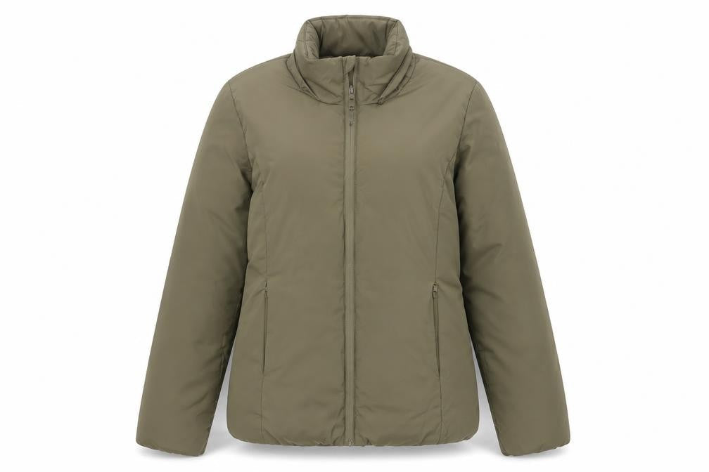 Oysho Women’s Green Puffer Jacket Size 8 Lightweight Full Zip