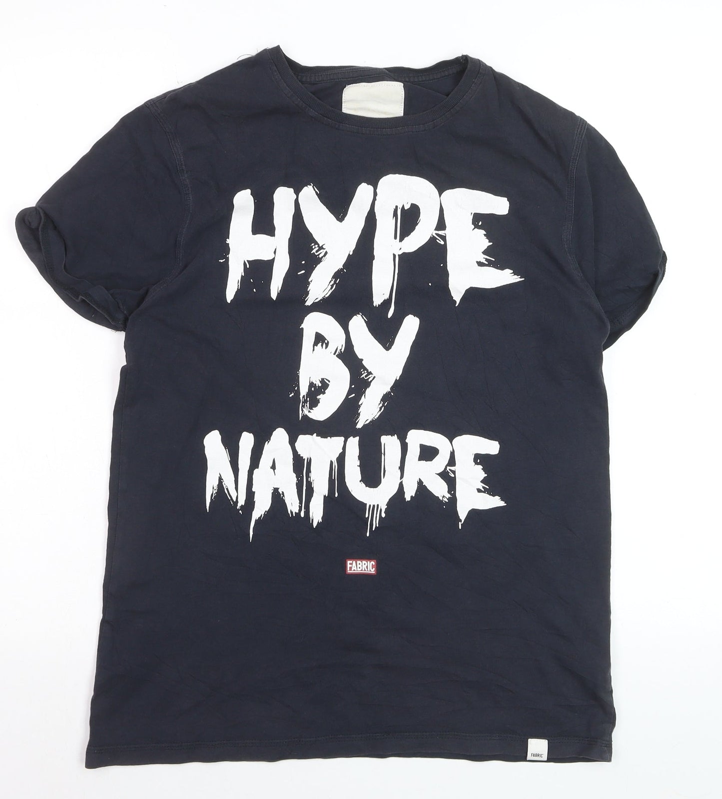Fabric Men's Black Graphic 'Hype By Nature' T-Shirt Size S