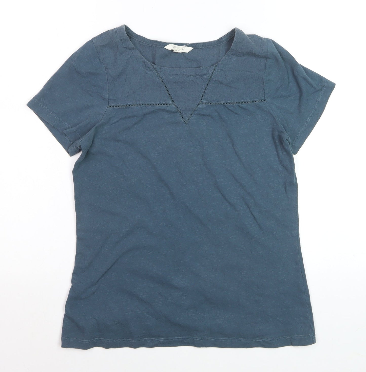 White Stuff Women's Blue Cotton Short Sleeve T-Shirt Size 10