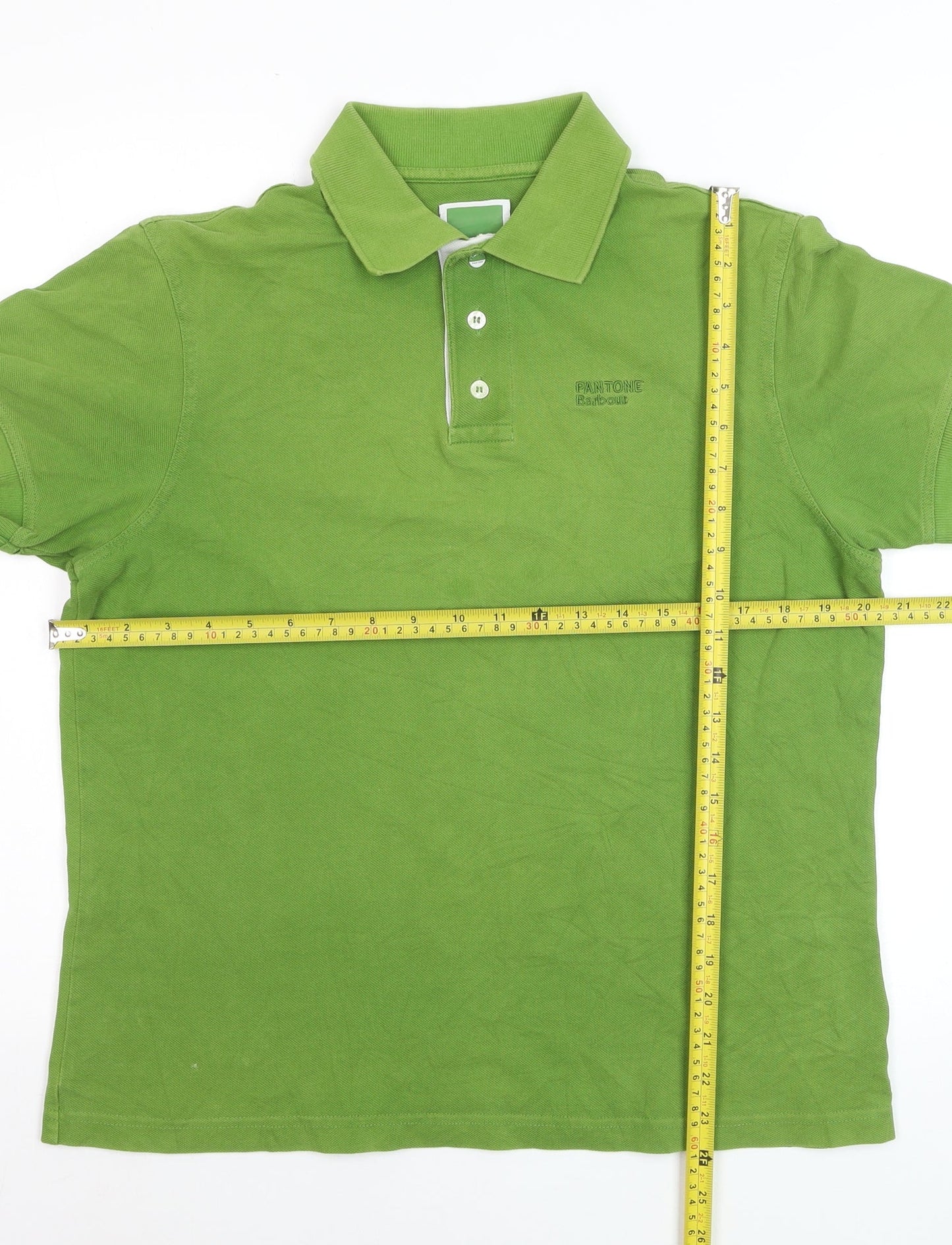 Barbour Pantone Green Cotton Men's Polo Shirt Size M