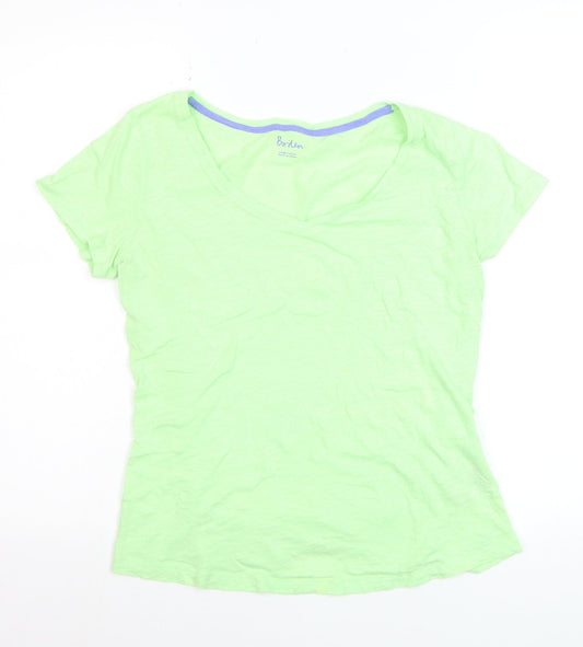 Boden Women's Green Cotton V-Neck T-Shirt Size 12