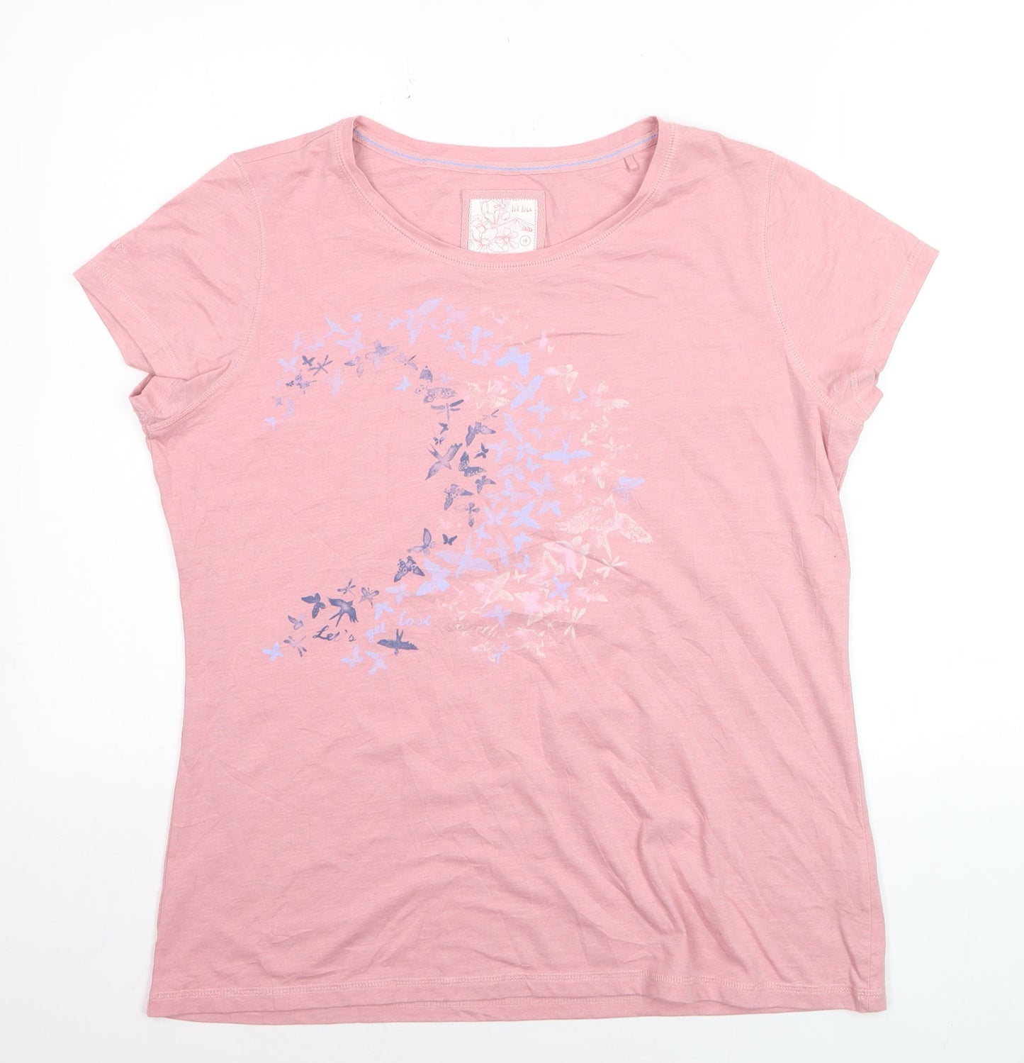 Fat Face Women's Pink Butterfly Print Cotton T-Shirt Size 18