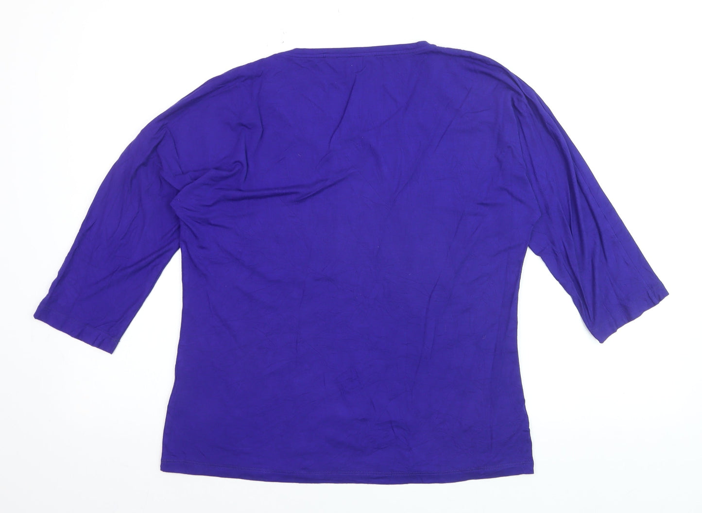 L.K. Bennett Women's Purple 3/4 Sleeve Jersey Top Size L