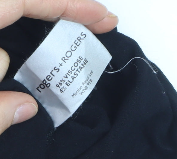 rogers+ROGERS Womens Black Plus Size 22 Sleeveless Camisole Blouse