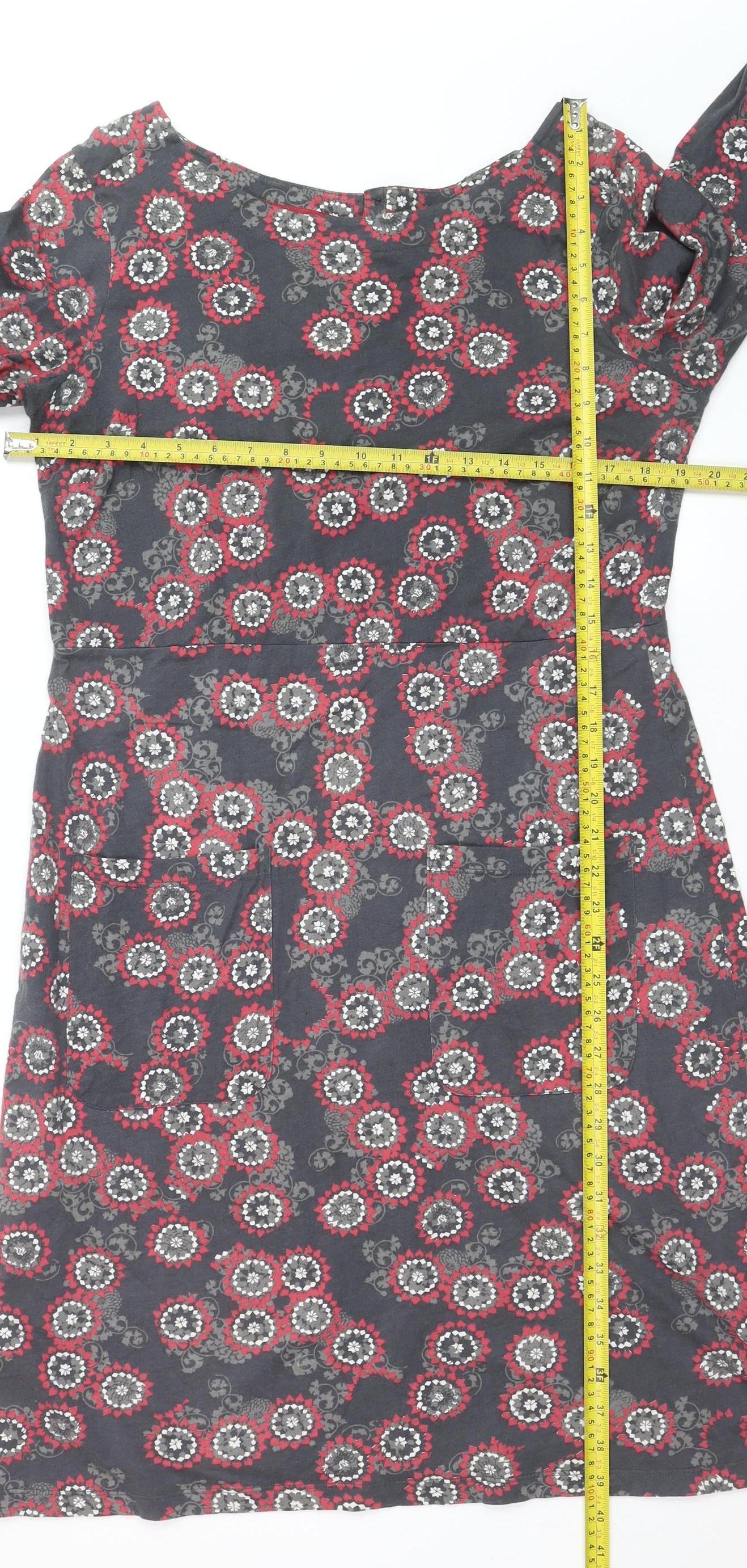 White Stuff Women’s Multicoloured Floral Cotton Shift Dress Size 16