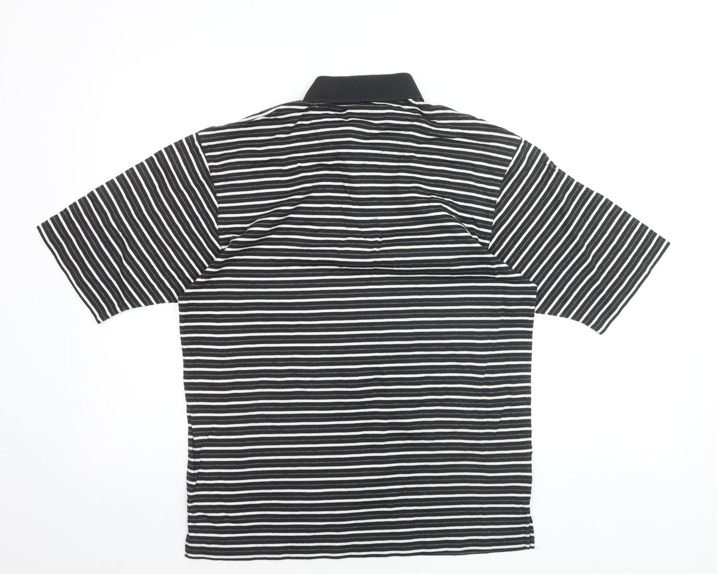 Tiger Woods Men's Black Striped Regular Fit Polo Shirt Size S