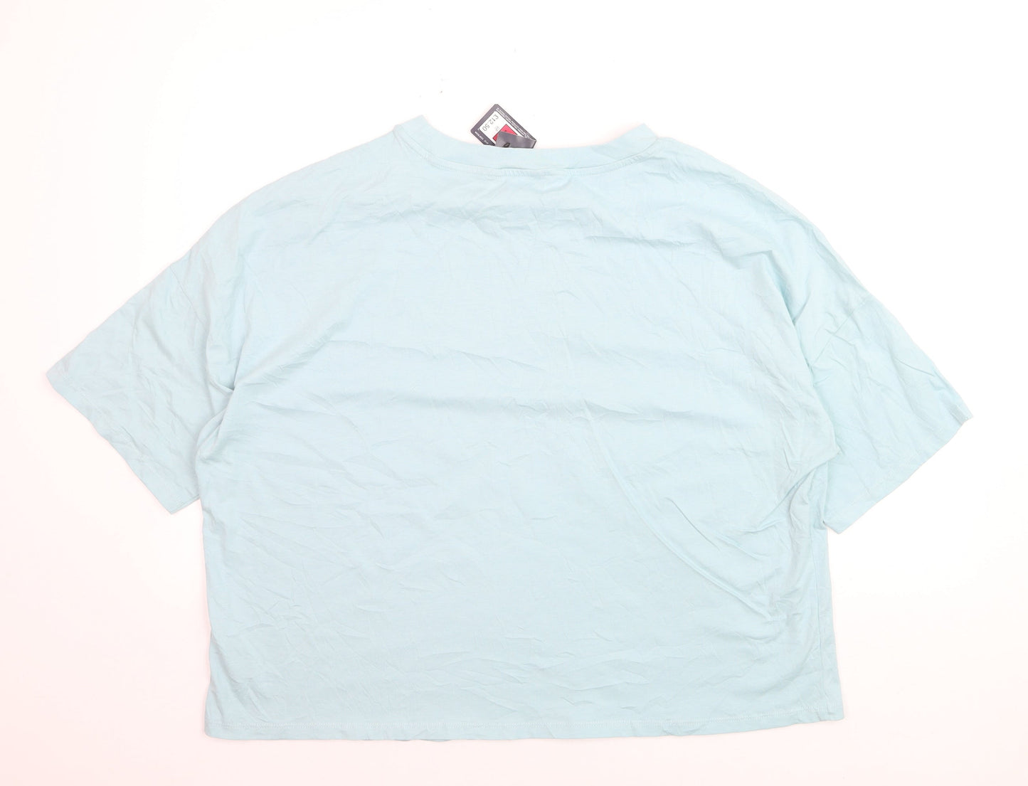 Marks and Spencer Women’s Blue Cotton Crew Neck Relaxed Fit T-Shirt Size 18