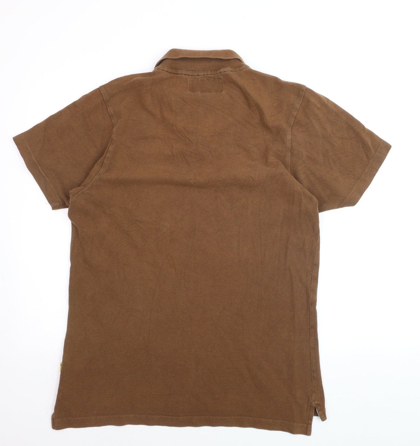 Jack Wills Men's Brown Cotton Polo Shirt Size L Short Sleeve Casual