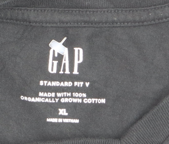 GAP Men's Black XL V-Neck Classic Cotton T-Shirt