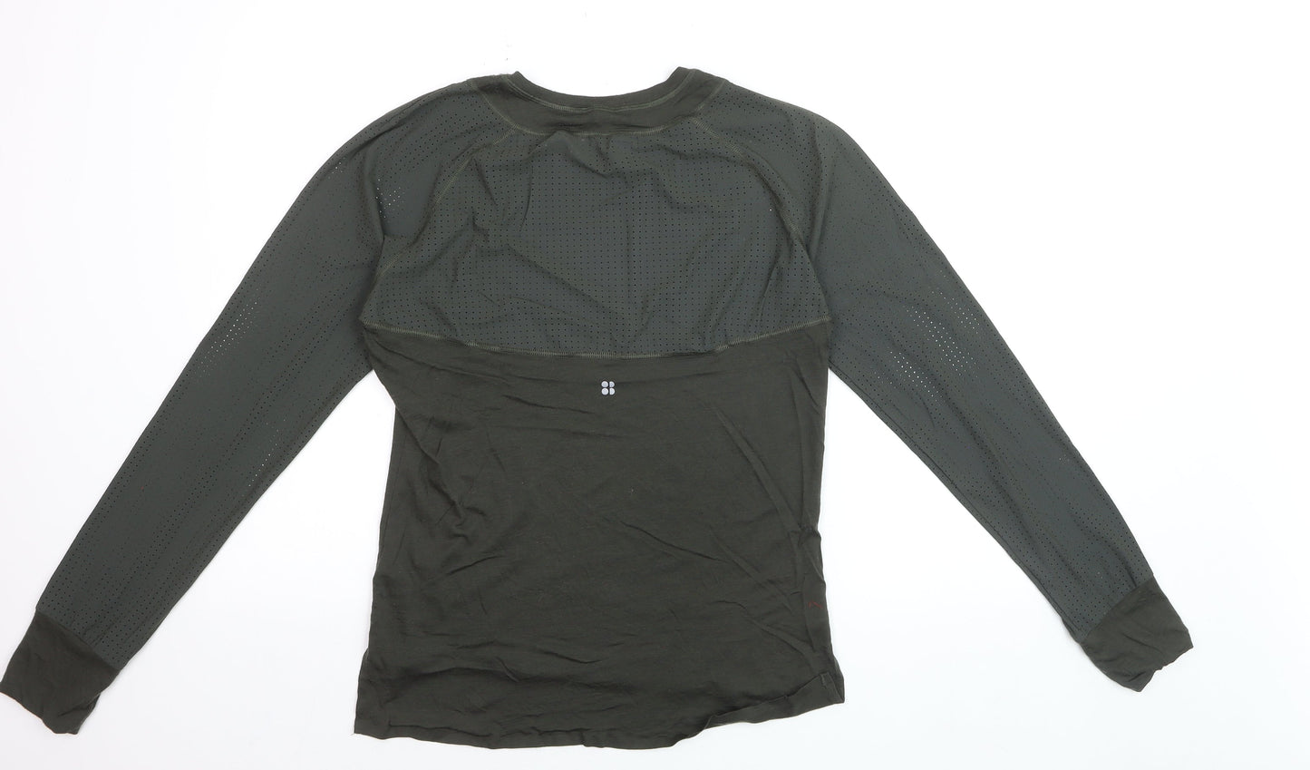Sweaty Betty Women's Green Wool Blend Long Sleeve Jersey Top Size M